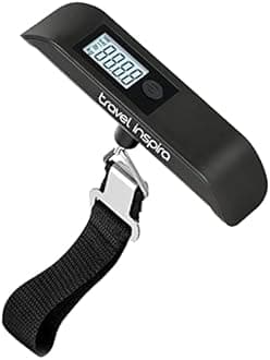 Travel Inspira Luggage Scale, Digital Luggage Scales, Baggage Scale with Backlit LCD Display,110LB / 50KG, Battery Included(Black)