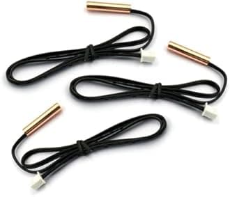 V TELESKY 5PCS Air Conditioning Temperature Sensor 5K 10K 15K 20K 25K 50K 100K Conditioner Tube Sensor Rubber Head Copper Head (25KCopper head)