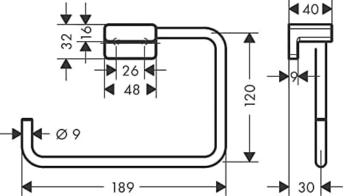hansgrohe AddStoris Towel ring, brushed black chrome, 41754340