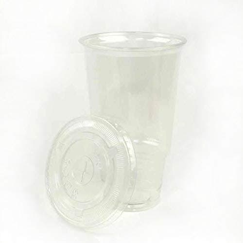 50sets 32oz. Plastic Ultra Clear Cups with flat lids is for cold drinks like iced coffee, Bubble Tea, Frozen Cocktails, water , Sosa and juices (32oz +flat lids 50sets)