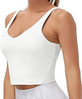 THE GYM PEOPLE Womens' Sports Bra Longline Wirefree Padded with Medium Support