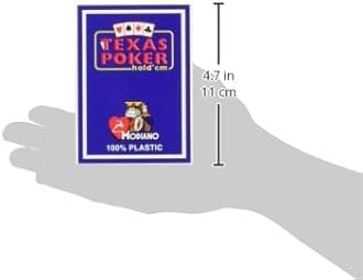 Modiano Poker Texas Hold 'em Poker – Cards, 100% Plastic, 2 Sticks/Corner Of Characters in the Index Jumbo