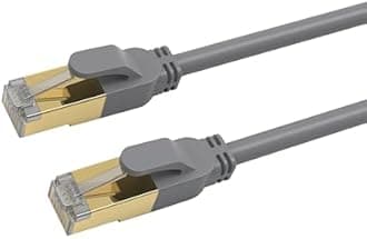PHILIPS Cat8 Ethernet Cable, Extra Long 20 Ft Cord, 40 Gbps, 2000Mhz, RJ45M Connector, S/FTP for Computer, Game Console, Cable/DSL Modem, Network Switch, Streaming Device, Gray, SWR3143GR/37