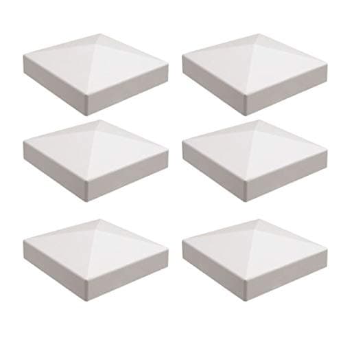 PVC Flat (Pyramid) External Post Cap 5" x 5" (6 Pieces)