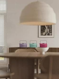 Toptier Teapot with Removable Infuser, Cast Iron Tea Kettle Stovetop Safe, Solid Geometry Cylinder Design Tea Pot Coated with Enameled Interior for 27 Ounce (800 ml), Rose Red