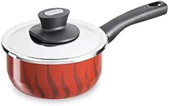 TEFAL Tempo Flame Non-Stick 16 cm Sauce Pan With Lid, Red, Aluminum, C5482282