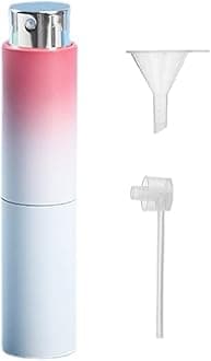 8 ml Gradient Pink Mini Travel Perfume Refillable Bottle Spray Empty Atomizer with Perfume Extractor Pump,Funnel