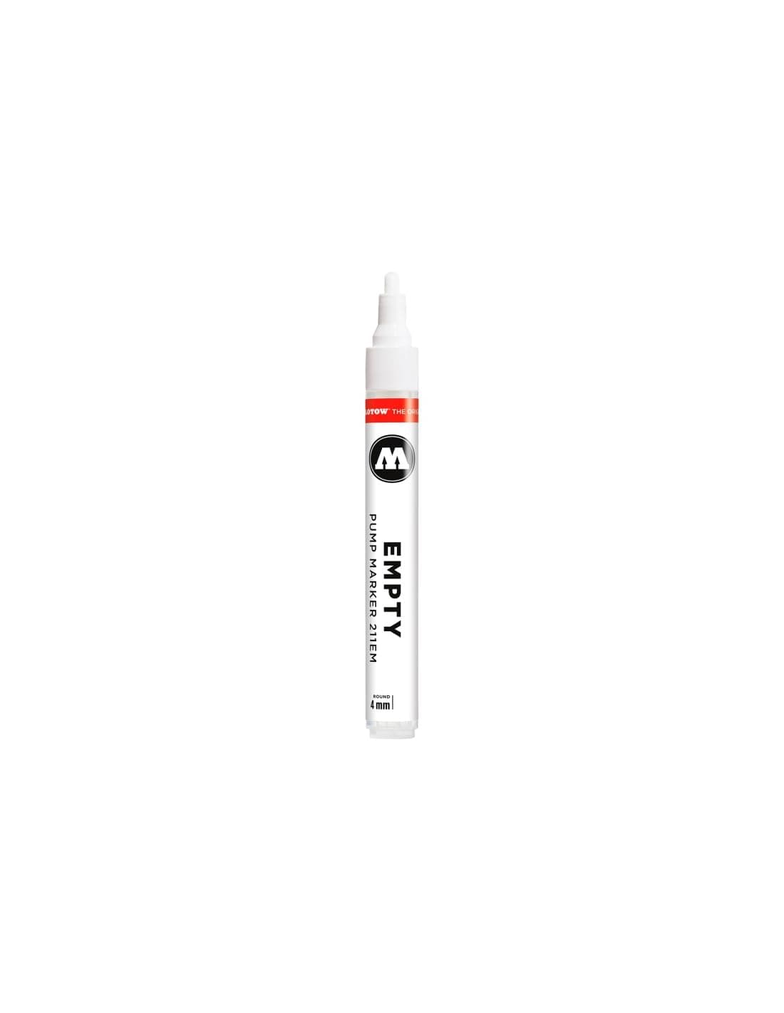 MOLOTOW ONE4ALL Empty Marker, 4mm, Compatible with Most Paints and Inks (211.000), Clear