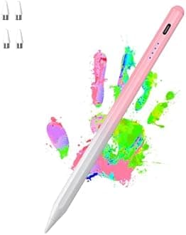 Luntak Stylists Pens for Touch Screens, Rechargeable Active Magnetic Stylus Pens Universal Tablet Pencil Stylus Pen for iPad/Pro/Air/Mini/iPhone Samsung/Android and Other Smartphone Devices-Pink
