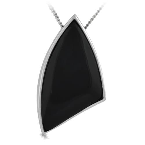 Silver Pendant with Black Jade 35mm