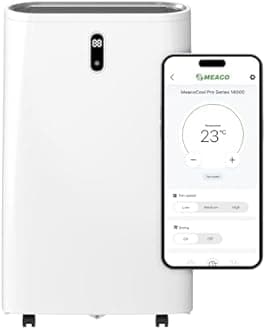 Meaco MeacoCool Pro Series 14,000 Portable Air Conditioner - Wi-Fi enabled with Meaco App, Low Energy, Low Noise, Free Flexible Window Kit