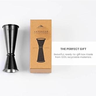 A Bar Above Premium Japanese Jigger with 8 Measurements Inside - Professional & Heavy-Duty 304 Stainless Steel Cocktail Double Jigger for Bartending (4 Pack, Stainless Steel)