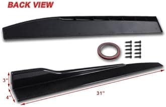 5pcs Combo Front Bumper Body Kit Lip + Side Skirt Extensions Diffuser Compatible with 2010-2013 Chevy Camaro V6 Model Only (Painted Carbon)