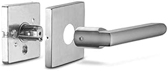 Berlin Modisch Privacy Lever Door Handle Slim Square Easy to Open Locking Lever Set [for Bedroom or Bathroom] Reversible for Right & Left Sided Doors Heavy Duty - Satin Nickel Finish