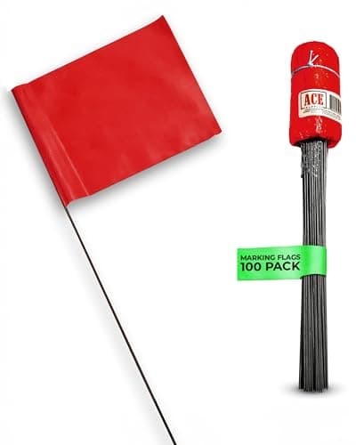 Red Marking Flags 100 Pack - 4x5-Inch Marker Flags - 15-Inch Wire - Small Yard Flags Marking Flags for Lawn, Irrigation Flags, Lawn Flags Markers, Landscape Flags, Survey Flags, Sprinkler Flags