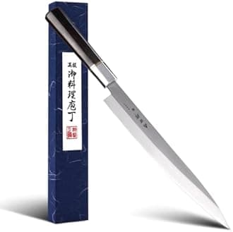 Sumteene Sushi Knife 9.5 inch(240mm), Yanagiba Knife with High Carbon Stainle...