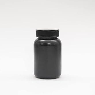 Patco 100ml Black HDPE Empty Bottle For Capsules & Tablets with Screw Cap and Silver Coated Wad - Pack of 100