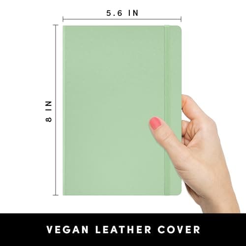 PAPERAGE Lined Journal Notebook, (Sage Green), 160 Pages, Medium 5.7 inches x 8 inches - 100 GSM Thick Paper, Hardcover