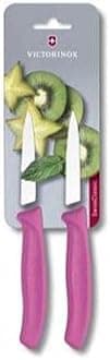 Victorinox 8 cm Pointed Tip/Serrated Edge Blister Packed Paring Knife, Pack of 2, Pink