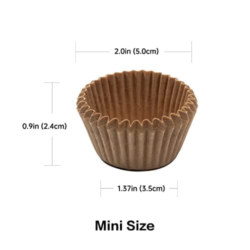 Non-Stick 400pcs Mini Cupcake Liners for Baking, Natural parchment muffin liners for Mini Muffin Pan, Cupcake Pan, Food Grade, Non Stick, Greaseproof