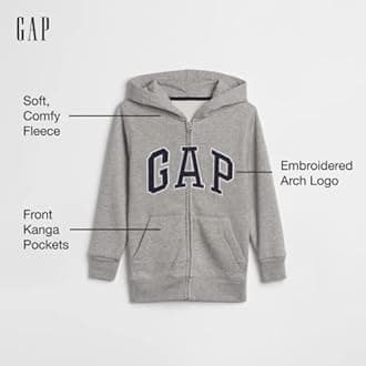 GAP Boy's Logo Hoodie Hooded Full Zip Sweatshirt Hooded Sweatshirt