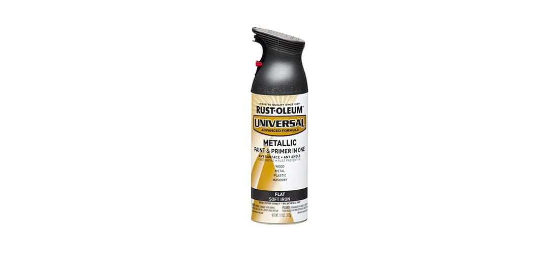 Rust-Oleum 271473 Universal All Surface Metallic Spray Paint, 11 oz, Flat Soft Iron