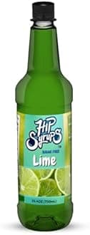 Hip Syrups - Lime Sugar Free Simple Syrup Designed for Water Flavor, Bubble Tea, Boba Tea, Cocktails, Sugar Free