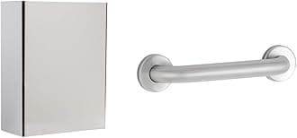 Stainless Steel 6.4 Gallon Waste Receptacle and 42" Straight Grab Bar Bundle