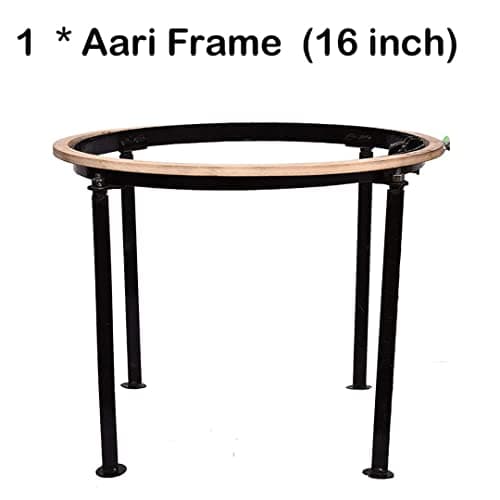 Aari Work Materials, Maggam Work 16 inch Aari Stand Beginner’s 4 Aari Needles, 3 Mirrors