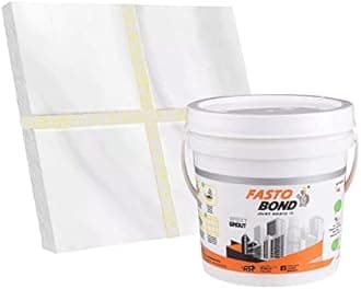 FASTO BOND Epoxy Grout - 1 Kg-3 Kg & 5 Kg - GOLDAN_ GLITTER-SPARKLE Colors Tile Grout_Fastobond | 3 Components only | Premixed Glitter for Uniform Finish (5 KG, WHITE GOLDEN)