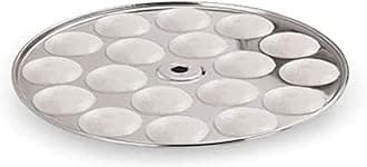 LUXURIA Diamond Mini IDLI, Idiyappam, Pure Stainless Steel Plate Set (Medium, 4 Plates, 72 Idlis)