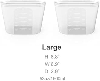 Reusable Silicone Food Storage Bag, 2 set of Large 53oz…