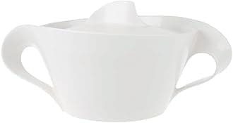 Villeroy & Boch NewWave Bowl with Lid and Handle, Premium Porcelain, White