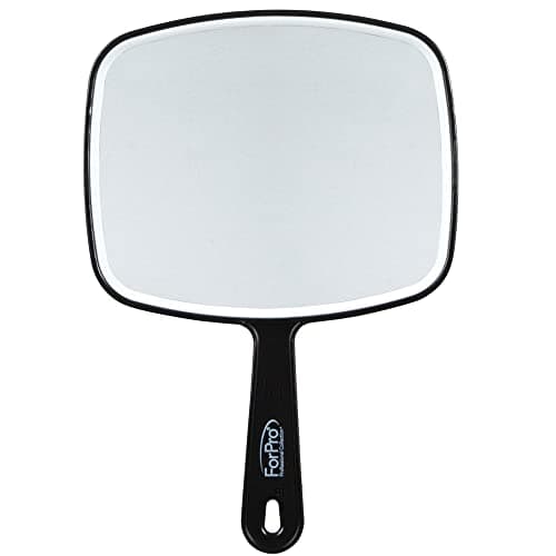 ForPro Premium Hand Mirror, Multi-Purpose Handheld Mirror with Distortion-Free Reflection, Medium, Black, 6.3ââ‚¬Â W x 9.6ââ‚¬Â L
