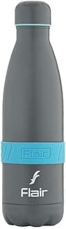 Flair Fuel Insulated Steel Bottle | Upto 24 Hours Hot & Cold | Leakproof, BPA-Free, Tough & Durable, Copper Coated-Double Walled, Rust Free Water Bottle (750 ml,Grey)