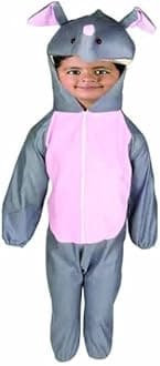 Animal dress for kids | wild animal costume for boys & girls | school function theme party fancy dress 2-8 years (3-4 Years, Elephant)