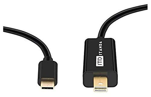 ITANDA USB Type C to Mini DisplayPort Cable, USB-C to Mini DP Male to Male Adapter Cable 1.8m 6Ft