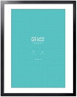 LaVie Home 30x40 Poster Frame Black, Display Pictures 24x36 with Mat or 30x40 Without Mat, Stable and Sturdy Picture Frame with Polished Plexiglass, Horizontal and Vertical Format of The Wall（1 Pack）