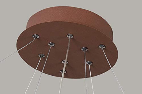 Modern LED Pendent Lamp Dimmable with Remote Control Table Dining Room Brown 2-Ring Pendant Light Chandelier Hanging Lampe Living Iisland Office Indoor Lighting Chandelier Ø38+Ø58CM 60W