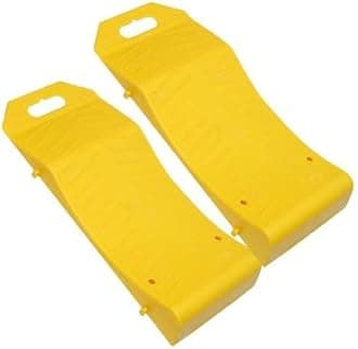 ZONETECH Zone Tech Tire Saver Ramps Premium Quality Portable Highly Visible Yellow Tire Cradle Vehicle Travel Ramps for Storage-Flat Spot and Flat Tire Prevention (2-Pack)