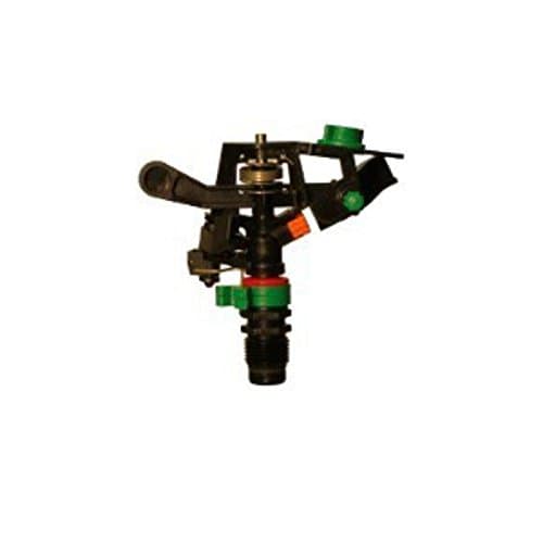 429048 Plastic Adjustable Part or Full Circle Impact Sprinkler, 1/2-Inch , Black
