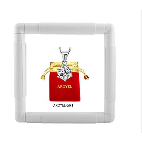 AROYEL Snap Frame, Adjustable Reusable Frame, Plastic Cross Stitch Frame White Cross Stitching Frame Sewing Hoop Handhold Craft Clip Frame Embroidery Snap Frame Hoop DIY Sewing Tools (11 * 11 Inch)