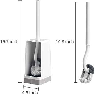 Marbarsse Bathroom Toilet Bowl Brush and Holder, Curved Design Toilet Brush for Deep Cleaning Under Rim, Best Toilet Brush Set, CompactToilet BowlCleaner Brush for Bathroom, 1 Pack