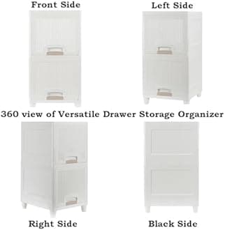 Raawan 5 Units Plastic Cupboard for Clothes Storage - Foldable Wardrobe Cabinet With Modular Drawer Storage Box (5 Layer), White