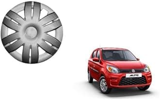 V K Traders Unbreakable Silver Car Wheel Covers/Wheel Caps Press Type Fitting (Set of 4) (Maruti Alto 800-12 Inch, Silver) VKT-202