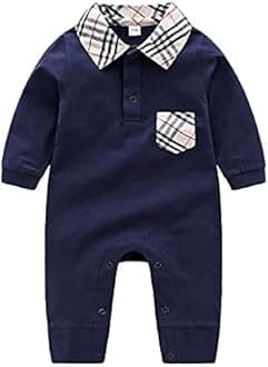 Unisex Toddler Baby Boy Romper Jumpsuit Cotton Long Sleeve Newborn Baby Boy Bodysuit One-Piece Overalls