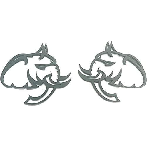 D-S2EMB Pair 2 Custom 6 Super Angry Fender Side Emblem Badges Gift (Matte Black)