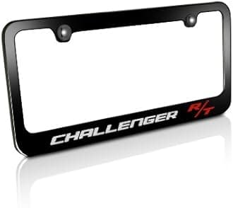 Dodge Challenger R/T Black Metal License Plate Frame