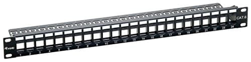 Equip Cat6 Patch Panel 24-Port for Keystone Jacks Black