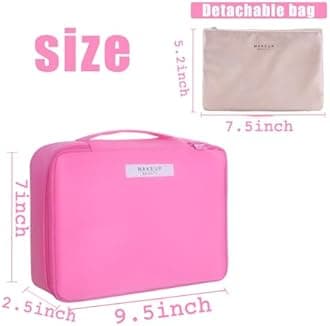 Queboom Travel Makeup Bag Cosmetic Bag Makeup Bag Toiletry bag for women and men (Light pink)